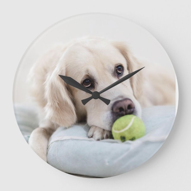 Reloj perro tenista große wanduhr (Vorderseite)