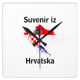 Reloj recuerdo de Croacia Quadratische Wanduhr