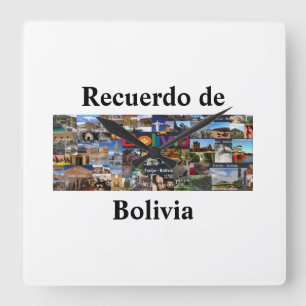 Reloj recuerdo von Bolivien Quadratische Wanduhr