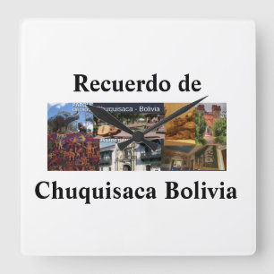 Reloj recuerdo von Chuquisaca Bolivien Quadratische Wanduhr