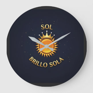 Reloj Redondo Grande con Logo Sol Brillo Sola Große Wanduhr