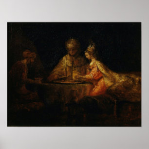 Rembrandt - Ahasverus Haman und Esther Poster