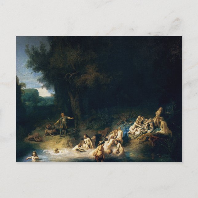 Rembrandt Art Painting Diana Badegewässer Postkarte (Vorderseite)