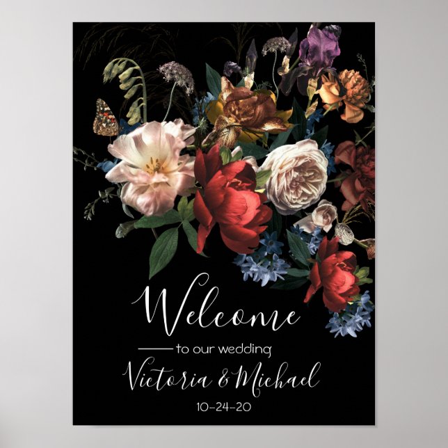 Rembrandt Blumen dunkel und launisch Hochzeit Will Poster (Vorne)