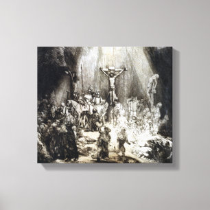 Rembrandt Christ zwischen den zwei Diebe gekreuzig Leinwanddruck