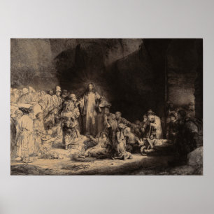 Rembrandt - Christliche Predigt, Hunderte von Gild Poster
