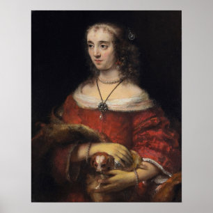 Rembrandt - Dame mit Lapdog Poster