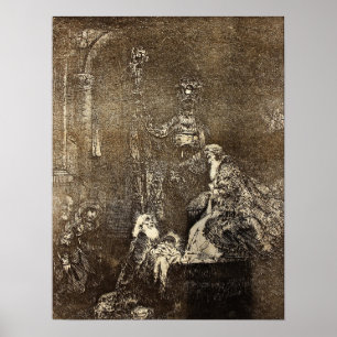Rembrandt - Darstellung im Tempel in dunkler Manie Poster
