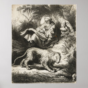 Rembrandt - Der hl. Hieronymus beim Lesen 1634 Poster