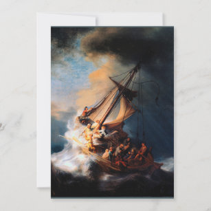 Rembrandt - Der Sturm des Sees von Galiläa Feiertagskarte
