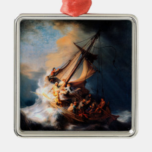 Rembrandt - Der Sturm des Sees von Galiläa Ornament Aus Metall