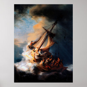 Rembrandt - Der Sturm des Sees von Galiläa Poster