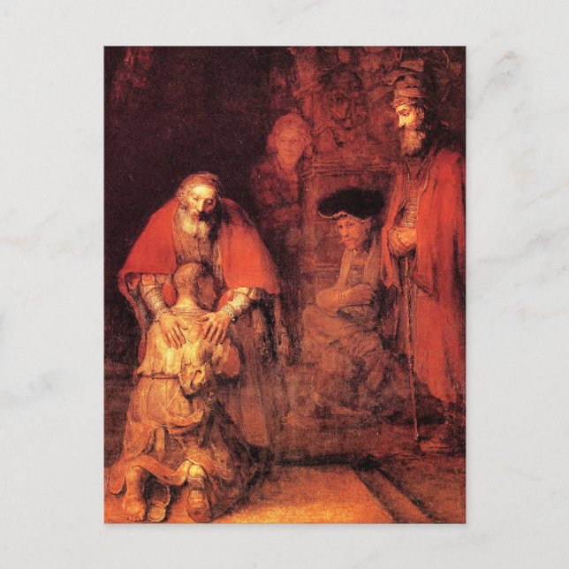 Rembrandt - Die Rückkehr des Prodigal Son Postkarte (Vorderseite)