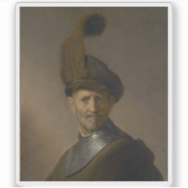 Rembrandt - Ein alter Mann in Militärkostüm Aufkleber