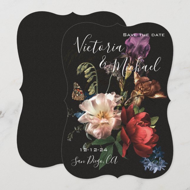 Rembrandt Fleurs Faire-part de mariage à conserver (Devant / Derrière)