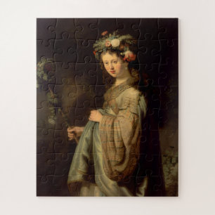 Rembrandt - Flora, beliebtes Barockbild,