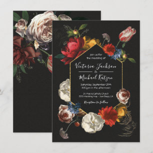 Rembrandt Floral Dark & Moody Faire-part de mariag