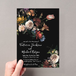 Rembrandt Floral Dark & Moody Wedding Acryleinladungen