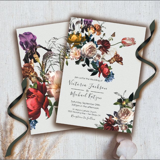 Rembrandt Floral light & luftige Hochzeitseinladun Einladung (Von Creator hochgeladen)