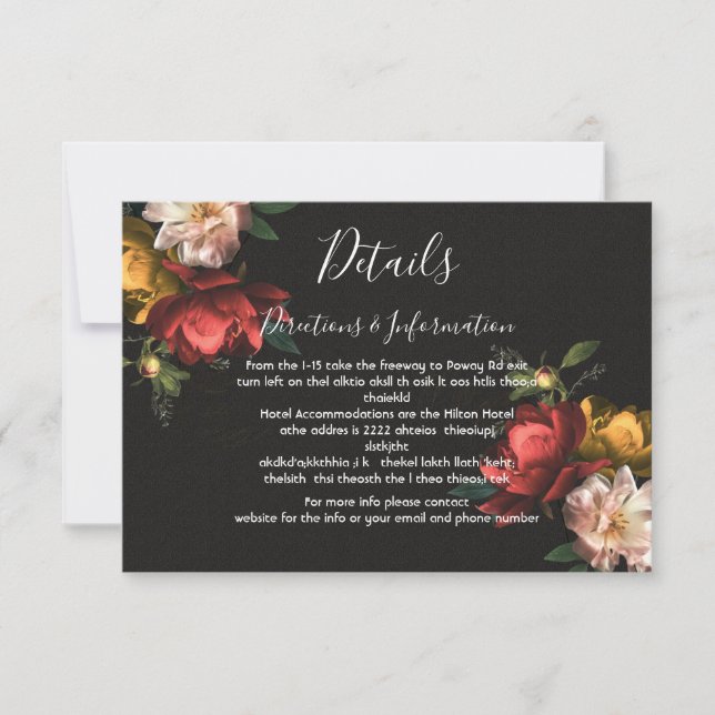 Rembrandt Floral Mariage Détails et carte info (Devant)