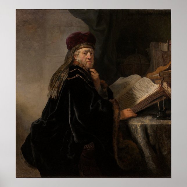 Rembrandt - Gelehrter in seinem Studium Poster (Vorne)