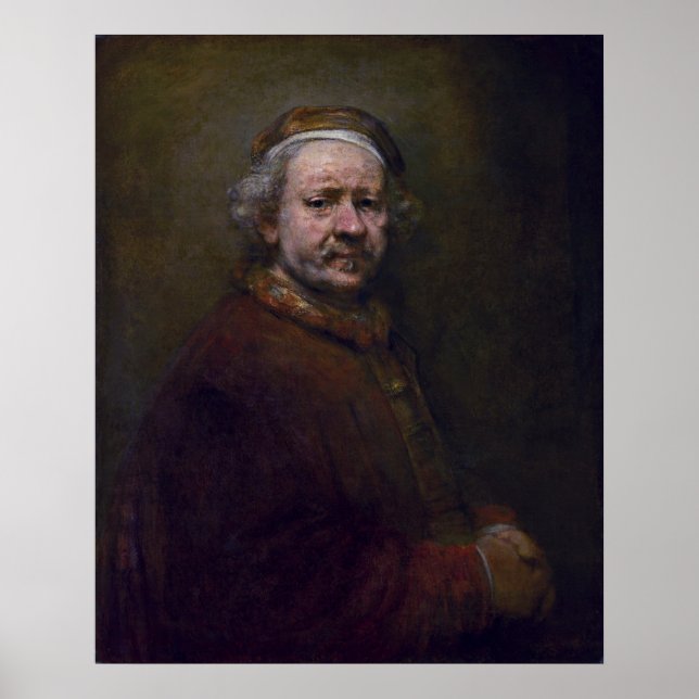 Rembrandt Harmenszoon van Rijn - Selbstporträt Poster (Vorne)