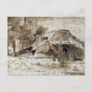 Rembrandt Hütte in der Nähe des Eingangs zu einem Postkarte