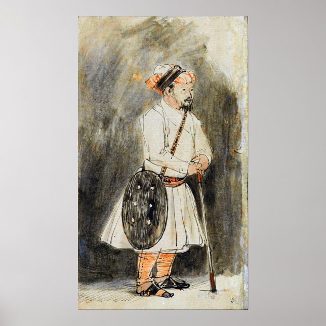 Rembrandt - Indischer Krieger mit Schild 1654 (Vorne)