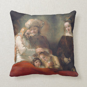 Rembrandt Jakob segnet die Kinder Joseph Kissen