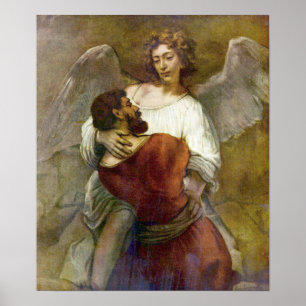 Rembrandt - Jakobs Kampf mit dem Engel Poster