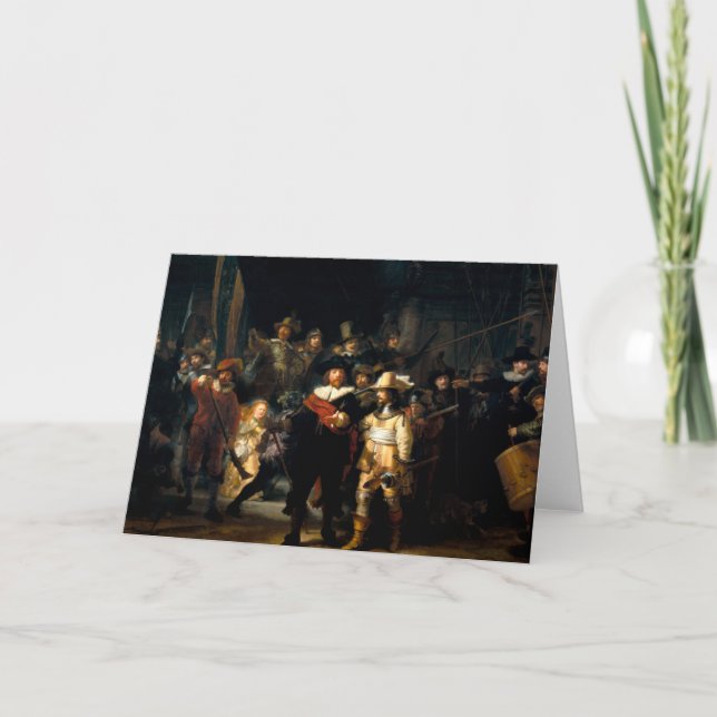 Rembrandt la carte de voeux de montre de nuit (Devant)
