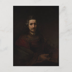 Rembrandt Mann mit einer Lupe Postkarte