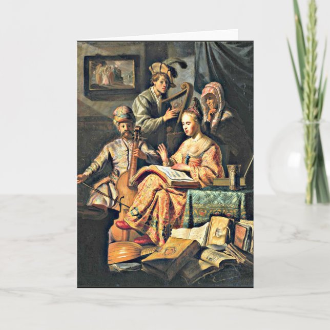 Rembrandt - Musikalische Allegorie Karte (Vorderseite)