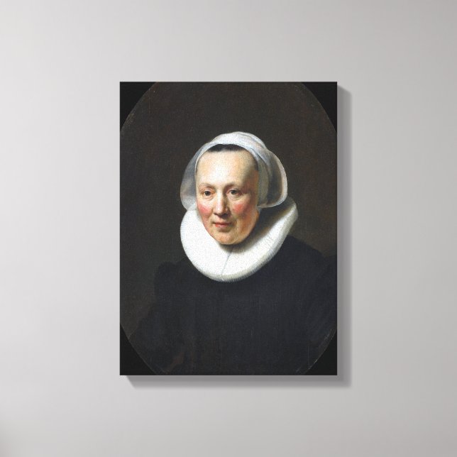 Rembrandt-Portrait einer Frau Leinwanddruck (Vorderseite)