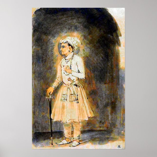 Rembrandt - Portrait von Jahangir 1656 Poster (Vorne)