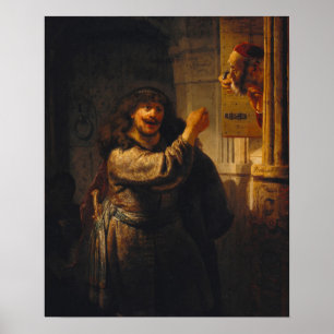 Rembrandt - Samson bedroht seinen Schwiegervater Poster