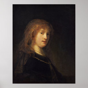 Rembrandt - Saskia Uylenburgh, Künstlers Frau Poster