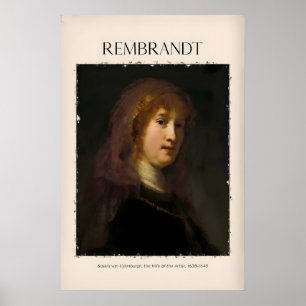 Rembrandt Saskia van Uylenburgh Porträt Druck Poster