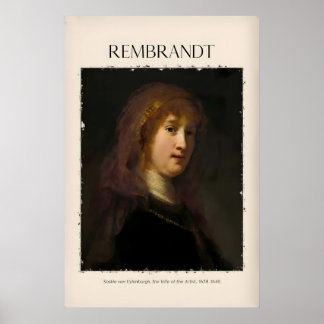Rembrandt Saskia van Uylenburgh Porträt Druck Poster
