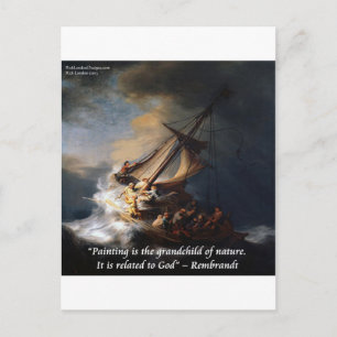 Rembrandt Sea of Galilee & Nature Zitat Postkarte