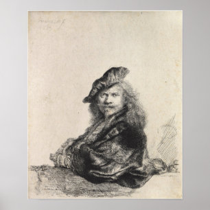 Rembrandt - Selbstporträt auf Steinpilz Poster