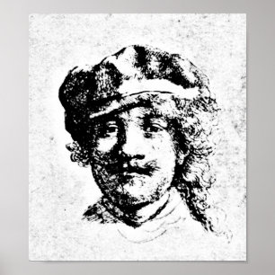 Rembrandt Self Portrait Gravur Poster