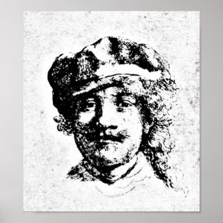 Rembrandt Self Portrait Gravur Poster