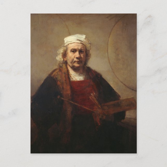 Rembrandt Self-Portrait mit zwei Kreisen Postkarte (Vorderseite)