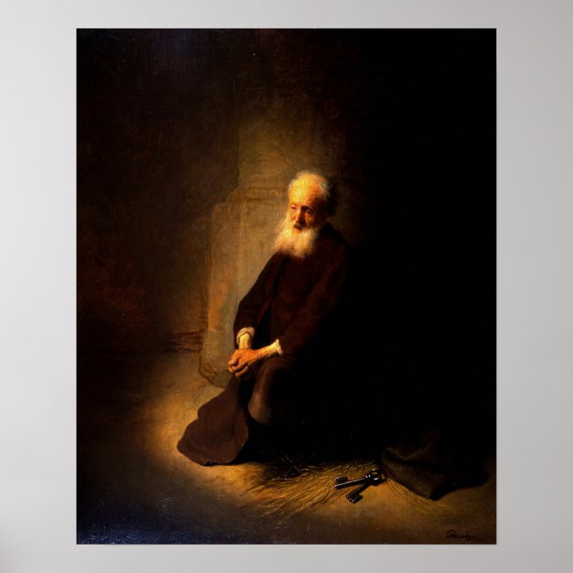 Rembrandt - St. Peter im Gefängnis, Apostel Peter Poster (Vorne)