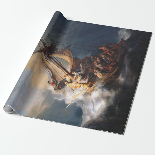 Rembrandt Storm Sea of Galilee Painting Geschenkpapier (Ungerollt)