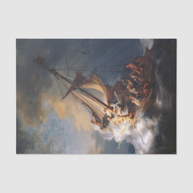 Rembrandt Storm Sea of Galilee Painting Seidenpapier (Vorderseite)