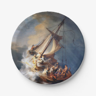 Rembrandt-Sturm auf See von Galiläa Pappteller