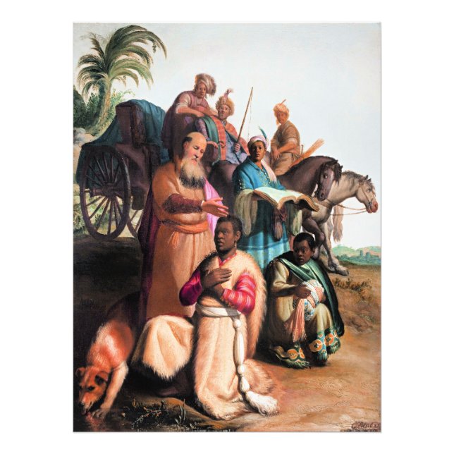 Rembrandt - The Baptism of the Eunuch, Fotodruck (Vorne)