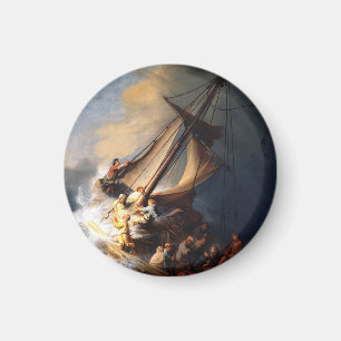 Rembrandt Van Rijn Christ im Sturm Sea Galilee Magnet